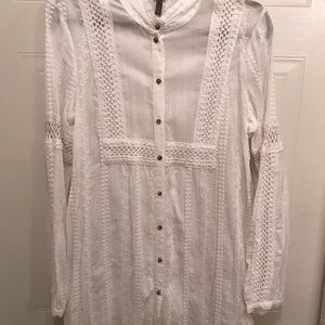 Ladies White Cotton Button Up Shirt NWOT